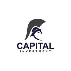 Sticker - Spartan head helmet logo for capital investment company