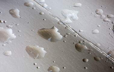 Poster - water drops on the metal surface 
