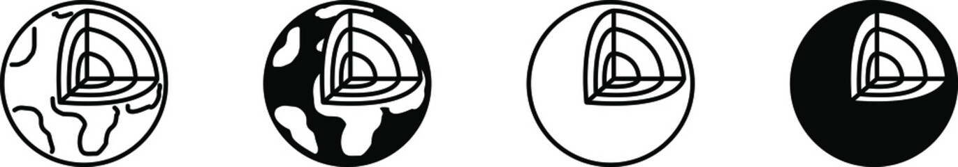 Earth structure icon , vector illustration
