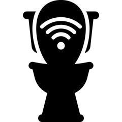 Canvas Print - toilet smart home glyph icon