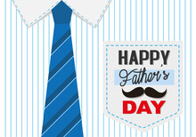 Happy Father's Day Card. Shirt And Tie Background