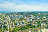 Fototapeta  - panoramic view from the 32nd floor of Olivia Star on the city of the sea, Gdansk in Poland