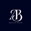 AB Logo Design, Creative Professional Trendy Letter AB Monogram in Black and White Color