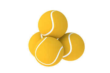 Wall Mural - Stack of tennis balls isolated on white background. 3d render