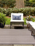 Fototapeta Tulipany - Modern geometric outdoor area botanical rug design.