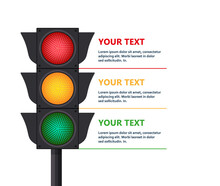 Icons Depicting Typical Horizontal Traffic Signals With Red Light Above Green And Yellow In Between Isolated Vector Illustration