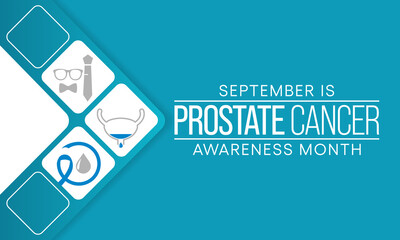 Wall Mural - Prostate Cancer awareness month is observed every year during September, it is marked by an uncontrolled (malignant) growth of cells in the prostate gland. Vector illustration