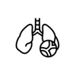Pulmonary hypertension line icon. Isolated vector element.