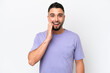 © luismolinero - Young Arab handsome man isolated on white background with surprise and shocked facial expression