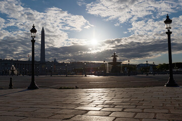 Poster - Paris, France, famous Concorde square at sunrise