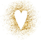 Gold Glitter Heart