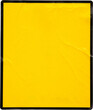 Blank warning sign yellow color with black element sticker isolated