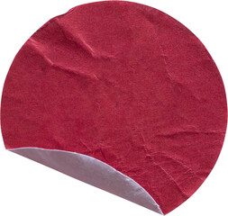 Wall Mural - blank red round adhesive paper sticker label isolated