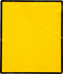Wall Mural - blank warning sign yellow color with black element sticker isolated