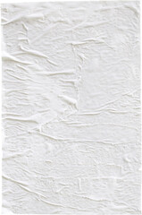 Blank white crumpled and creased paper poster element isolated