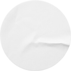 Wall Mural - blank white round paper sticker label isolated