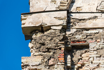 Wall Mural - Ruins of Saliena lutheran church, Latvia. Tower detail.