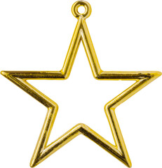 Wall Mural - Golden Christmas star ornament bauble isolated