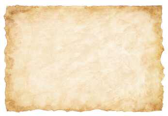 Wall Mural - old parchment paper sheet vintage aged or texture isolated on white background