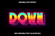 Down editable text effect 3d modern neon style