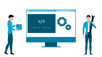 building website concept business vector illustration
