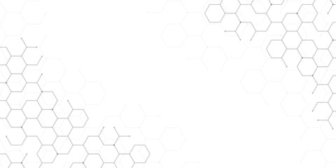 white abstract background with futuristic and hexagon concept