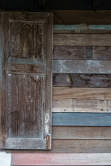 Wall Mural - Old weathered wooden surfaces walls with longboards lined up with grain and texture for background.