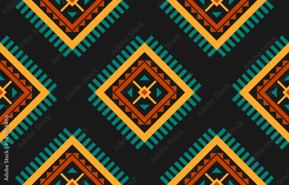Fabric ethnic tribal pattern art. Ethnic geometric seamless pattern ...