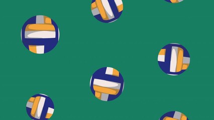 Wall Mural - volleyball balloons sport pattern animation