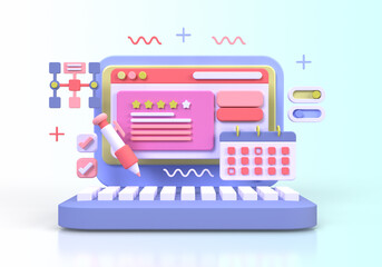 Web development for UI UX design concept illustration Landing page template business idea background