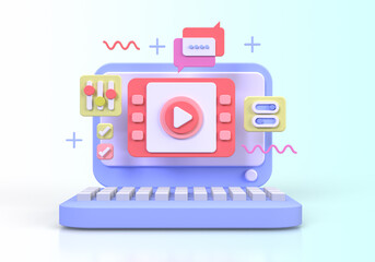 Web development for UI UX design concept illustration Landing page template business idea background