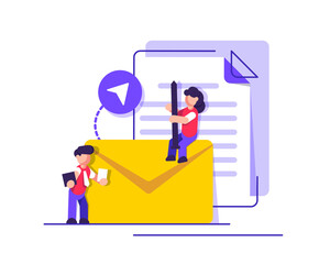 Wall Mural - email and messaging,email marketing campaign,flat design icon vector illustration