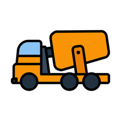 Poster - Icon Of Concrete Mixer Truck