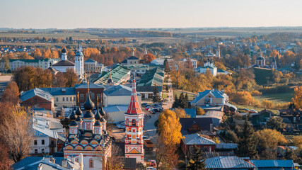 Wall Mural - Autumn view of the town of Suzdal from the bell tower