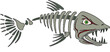 vector de esqueleto de pez afresivo