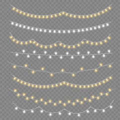 Wall Mural - christmas glowing light garland, led neon lamp.