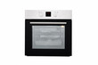 © pobaralia - Electric oven black, with aluminum panel and electronic display. Front view. Isolated on white