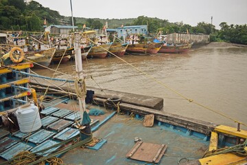 Wall Mural - wooden Boats on the shore 