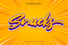 Snacks Editable Text Effect In Modern Trend Style