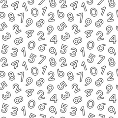 Wall Mural - Seamless pattern with numbers