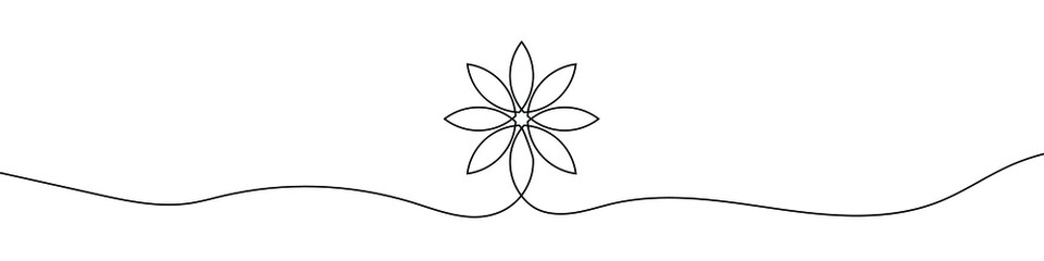 Wall Mural - continuous line drawing of flower. flower one line icon. one line drawing background. vector illustr