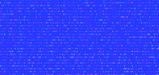 Aufkleber - Blue screen with a binary code. Vector illustration for a programming related themes.
