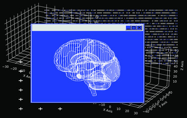 Aufkleber - Blue screen with a binary code. Vector illustration for a programming related themes.