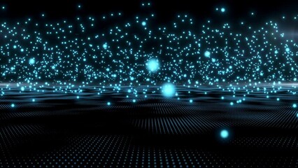 Wall Mural - This is an abstract field of blue bouncing balls.