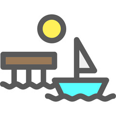 Wall Mural - Dock Landscape Icon