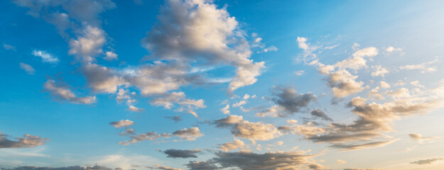beautiful blue sky with white cloud in sunrise