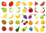 Fototapeta Desenie - fruit collection set illustration cartoon