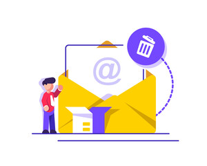 Wall Mural - email and messaging,email marketing campaign,flat design icon vector illustration
