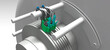 carbon brush slip ring generator 3D illustration