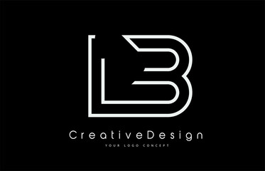 LB L B Letter Logo Design in White Colors.